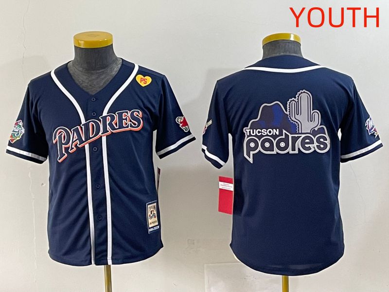 Youth 2025 San Diego Padres Blank Blue Throwback Game Nike MLB Jersey style 16
